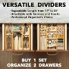 Drawer Dividers, Expandable Bamboo Organizers with Inserts & Labels, Adjustable 17"–22", Set of 10 for Kitchen, Office, Dresser, Natural - 4 of 4