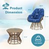 360° Swivel Chairs for Outside Patio Set of 3,PE Wicker Luxury Lounger Chair with Coffe Table,Soft Cushion for Apartment Balcony,Patio,Porch,Yard - 3 of 4