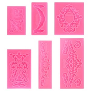 Unique Bargains Rose Silicone Polymer Clay Fondant Template for Crafts Air Dry DIY 6 Pcs - 1 of 4
