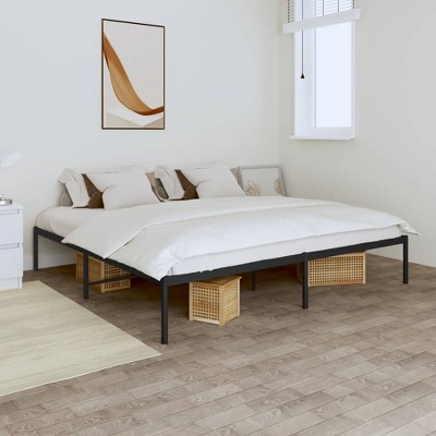 vidaXL Metal Bed Frame Black 76 in.x79.9 in. King