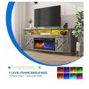 Farmhouse TV Stand with 36" Fireplace, Entertainment Center with LED Lights & Power Outlet For Living Room,Media Console with Barn Door Cabinet - 4 of 4