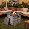 Tangkula 29" Propane Rattan Firepit Table w/ Lava Rocks & Protective Cover Metal Frame - 2 of 4