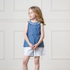 Hope & Henry Girls' Pull-On Flat Front Linen Short, Kids - 2 of 4