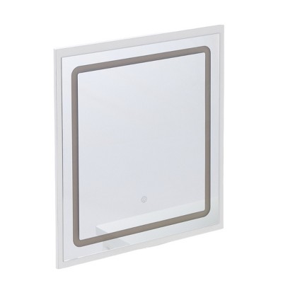 GlasFlength Decorative Wall Mirrors Wall Art Rectangle Mirror Vanity Mirror Accent Mirror Metal Frame Mirror for Living Room, White, 24"*0.6"*22"