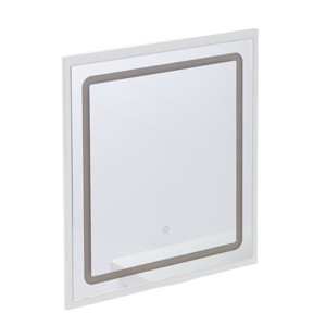 GlasFlength Decorative Wall Mirrors Wall Art Rectangle Mirror Vanity Mirror Accent Mirror Metal Frame Mirror for Living Room, White, 24"*0.6"*22" - 1 of 4