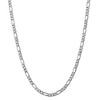 Black Bow Jewelry 5.35mm, 14k White Gold, Hollow Figaro Chain Necklace - 3 of 4