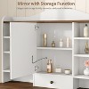 Makeup Vanity Desk with Mirror and 3 Colors Lights, Vanity Table with Chair, Vanity Desk with Drawers and Storage Shelves for Bedroom - 3 of 4