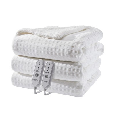 Electric Blanket, Waffle Heated Blanket with 5 Heating Levels and Time Setting, Machine Washable, ETL Certification