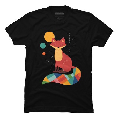 Men's Design By Humans Rainbow Fox By AndyWestface T-Shirt