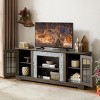 SEVOBAL Utility Storage Cabinets Modern TV Stand with Faux Stone Design and 2 Door Storage for Living Room, Gray, 58.31"*15.39"*26.06" - 3 of 4