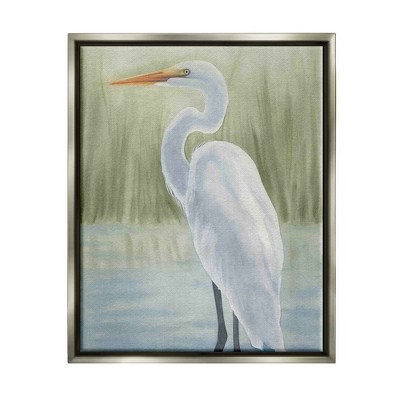 Stupell Industries Egret on Marsh LandscapeFloater Canvas Wall Art