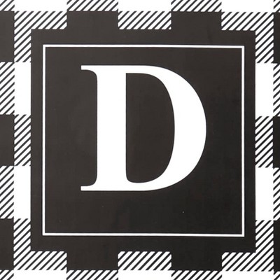 Black and White Plaid Monogram Car Mat Set - 4 Pieces