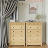 3/5 Drawer Dresser for Bedroom Nightstand, Wooden Chest of Drawers, Fluted End Table, Storage Organizer for Living Room, Hallway and Entryway - 3 of 4