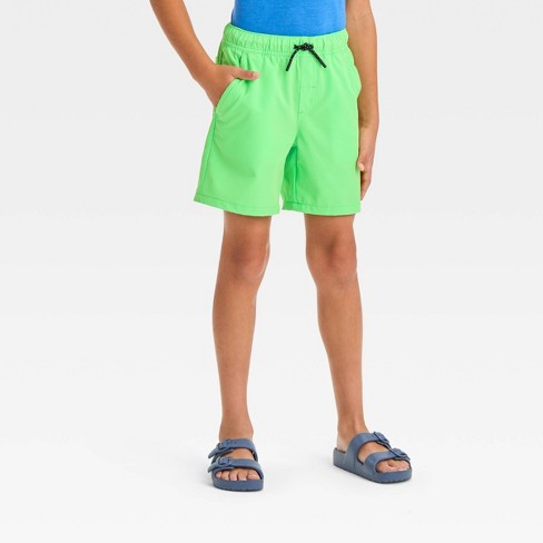 Boys' Quick Dry 'Above the Knee' Pull-On Shorts - Cat & Jack™ Lime Green L  Husky