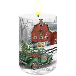 Briarwood Lane Flameless Candle 6x3 Christmas on the Farm Flameless Candle with Timer for Christmas - 1 of 4