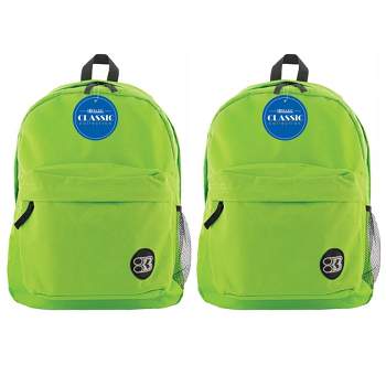 BAZIC Products® Classic Backpack 17" Lime Green, Pack of 2