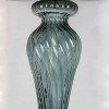 LumiSource (Set of 2) Windsor 25" Contemporary Table Lamps Clear Turquoise Glass with Off-White Linen Shade from Grandview Gallery - 4 of 4