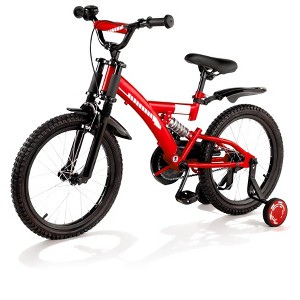 HONGGE Kids' Bike 16"/18" Wheels Bicycle with Adjustable Seat, Dual Brakes, Suspension, Training Wheels and All-Terrain Tires for Ages 4–9 - 1 of 4