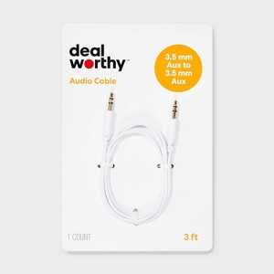 3' Aux Cable - dealworthy™ White - 1 of 3