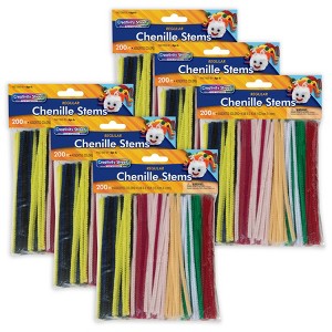 Creativity Street® Regular Stems, Assorted Colors, 6" x 4 mm, 200 Pieces Per Pack, 6 Packs - 1 of 4
