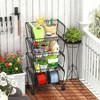Stackable Metal Storage Carts Dual Use Shelf Kitchen Fruit Vegetable Baskets with Wheels Storage Rack - 4 of 4