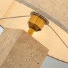 ALOADECOR 1-Light 22'' Modern Coastal  Natural Rectangular Travetine Table Lamp With Beige Linen Shade For Bedroom and Living Room - 4 of 4