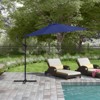 Barton Offset 10' Cantilever Solar Power LED Lighted Patio Outdoor Umbrella, Navy Blue - 2 of 4