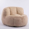 Angel Sar 43Inch Oversized Bean Bag Chair, Large Faux Fur Lounger Sofa Filled with Shredded Sponge, No Assembly Required - 2 of 4