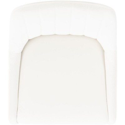 Ivory and Black Velvet Mid-Century Modern Counter Stool