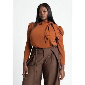 ELOQUII Women's Plus Size Drape Front Blouse - 1 of 4