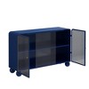 VYNXARIA 47.25"Glass Storage Cabinet Floor-to-ceiling for Kitchen, Living Room, Bathroom(Bark blue) - 4 of 4