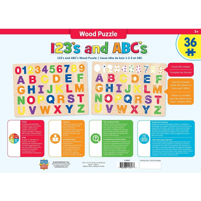 MasterPieces Inc Educational ABC123 36 Piece Real Wood Jigsaw Puzzle, 2 of 7
