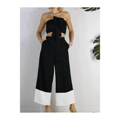 Women's COLOR BLOCK WIDE PANTS - Mulla