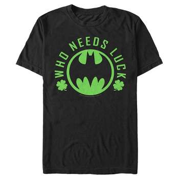 Men's Batman St. Patrick's Day Who Needs Luck Bat Logo T-Shirt