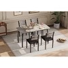 3 Piece Dining Table Set for 2, Farmhouse Kitchen Table and Upholstered Chair, Metal Frame Square Dining Room Furniture - 2 of 4