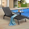 Tangkula Patio Chaise Lounger with 6-Postion Adjustable Backrest and Breathable Fabric Black - 2 of 4