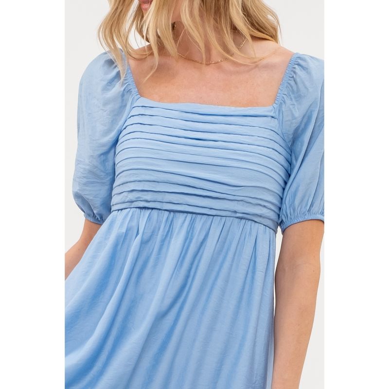 August Sky Women's Bubble Sleeve Empire Waist Mini Dress, 4 of 6