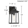John Timberland Jubliee 13" High Modern Outdoor Wall Light Fixture Mount Porch House Exterior Set of 2 Weatherproof Black Metal Clear Glass Shade - 4 of 4