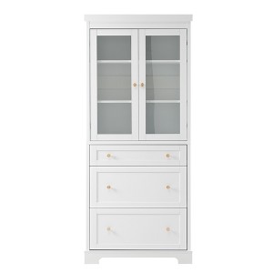 Rbied 30.1 in. W x 15.7 in. D x 70.1 in. H MDF Freestanding Linen Cabinet Tall Bathroom Cabinet with Adjustable Shelves - 1 of 4