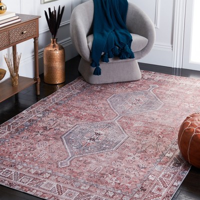 Tucson Red and Beige 8' x 10' Synthetic Area Rug