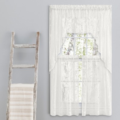 Isabella Lace Rod Pocket Tailored Valance 52x14 Natural