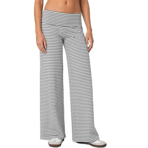 Women's Striped Lounge Pants Loose Fit Casual Trousers - 1 of 1