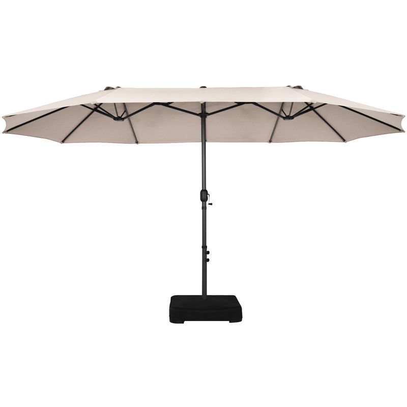 Tangkula 15FT Double-Sided Twin Patio Umbrella with Base Extra-Large Market Umbrella, 1 of 8