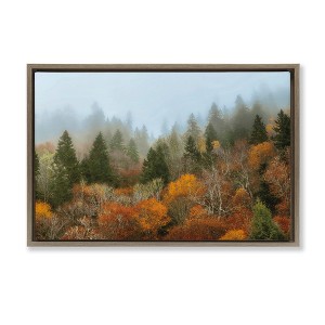 Stupell Industries Autumn Mountain Overview Floating Frame Canvas Art - 1 of 4