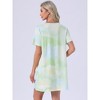 INSPIRE CHIC Women's Nightgown Short Sleeve Printed Sleepwear Sleepshirts Cute Night Shirts Soft Stretchy Pajama Dress - 4 of 4