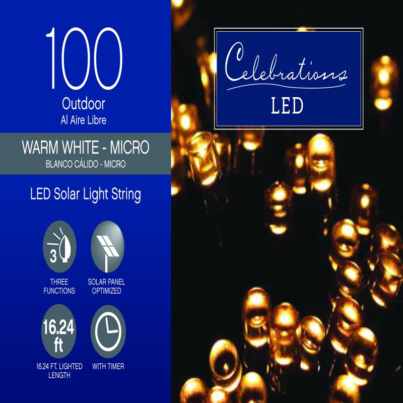 Celebrations LED Micro/5mm Clear/Warm White 100 ct String Christmas Lights 16.24 ft., 1 of 2