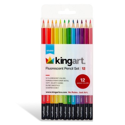 KINGART Neon Colored Pencils 12 pc