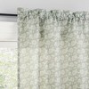 No. 918 2pc 54"x36" Mistral Floral Print Semi-Sheer Rod Pocket Kitchen Curtain Tier Pair Sage Green - 2 of 4