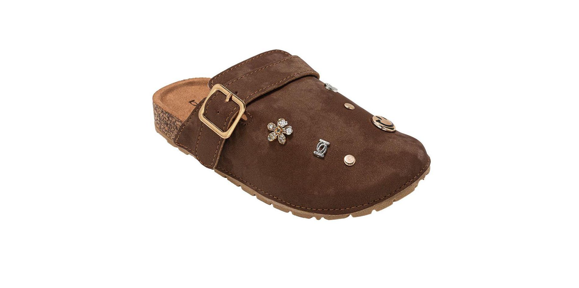 bebe Girls' Clog Slippers - Slip-On Footbed Clogs for Girls with Buckle Strap, Casual Comfy Shoes for Little Kid/Big Kid/Toddler