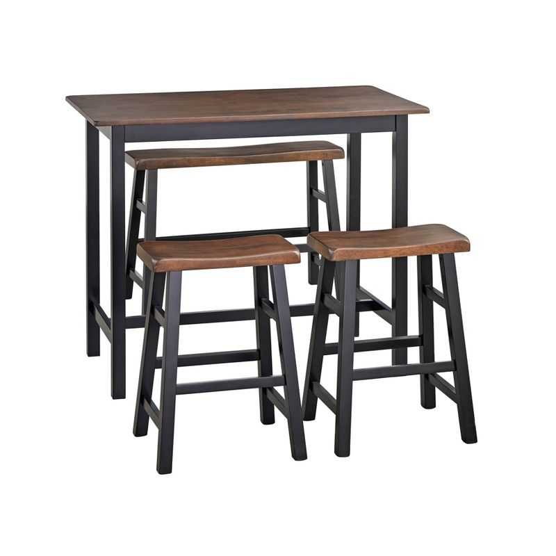 4pc Galena Counter Height Dining Set Walnut/Black - Buylateral, 1 of 9